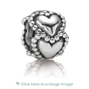 Retired everlasting love Pandora charm in sterling silver